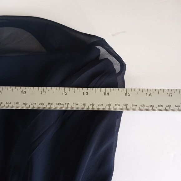 Dessy Collection, Vivian Diamond Blue Backless A Line Dress XS - Picture 12 of 16